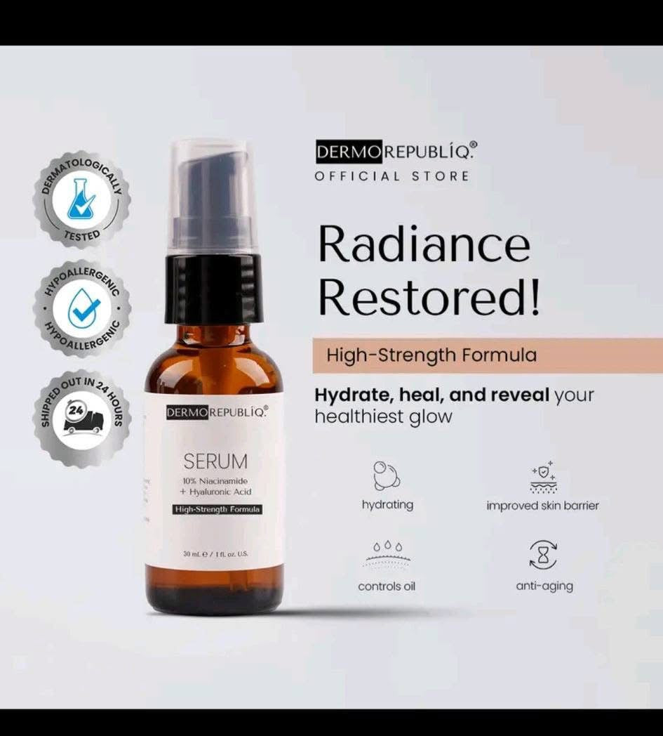 Dermo Republiq Serum 10% Niacinamide + HA perfect for daily skincare routine