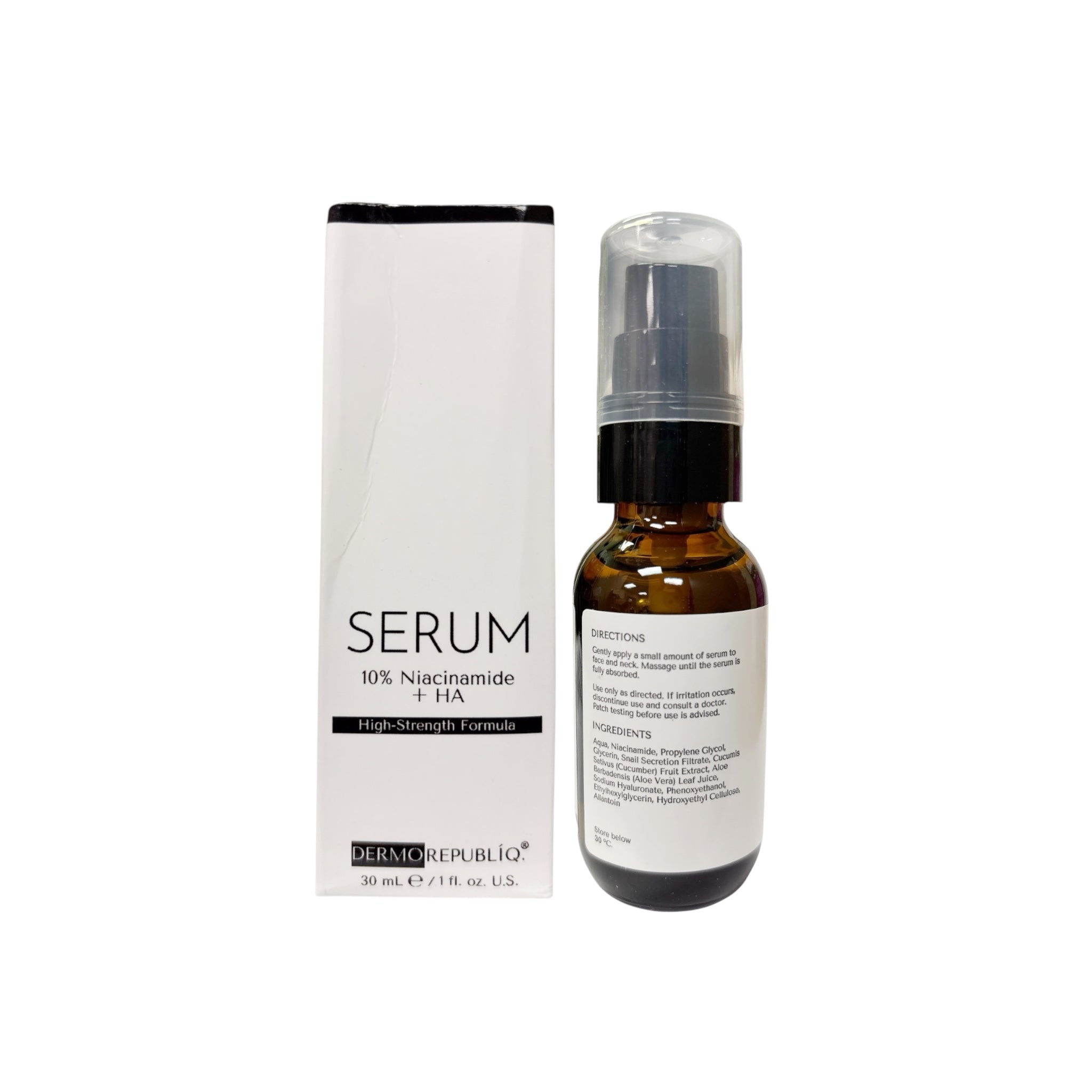 Dermo Republiq Serum 10% Niacinamide + HA smooths skin texture and enhances feel