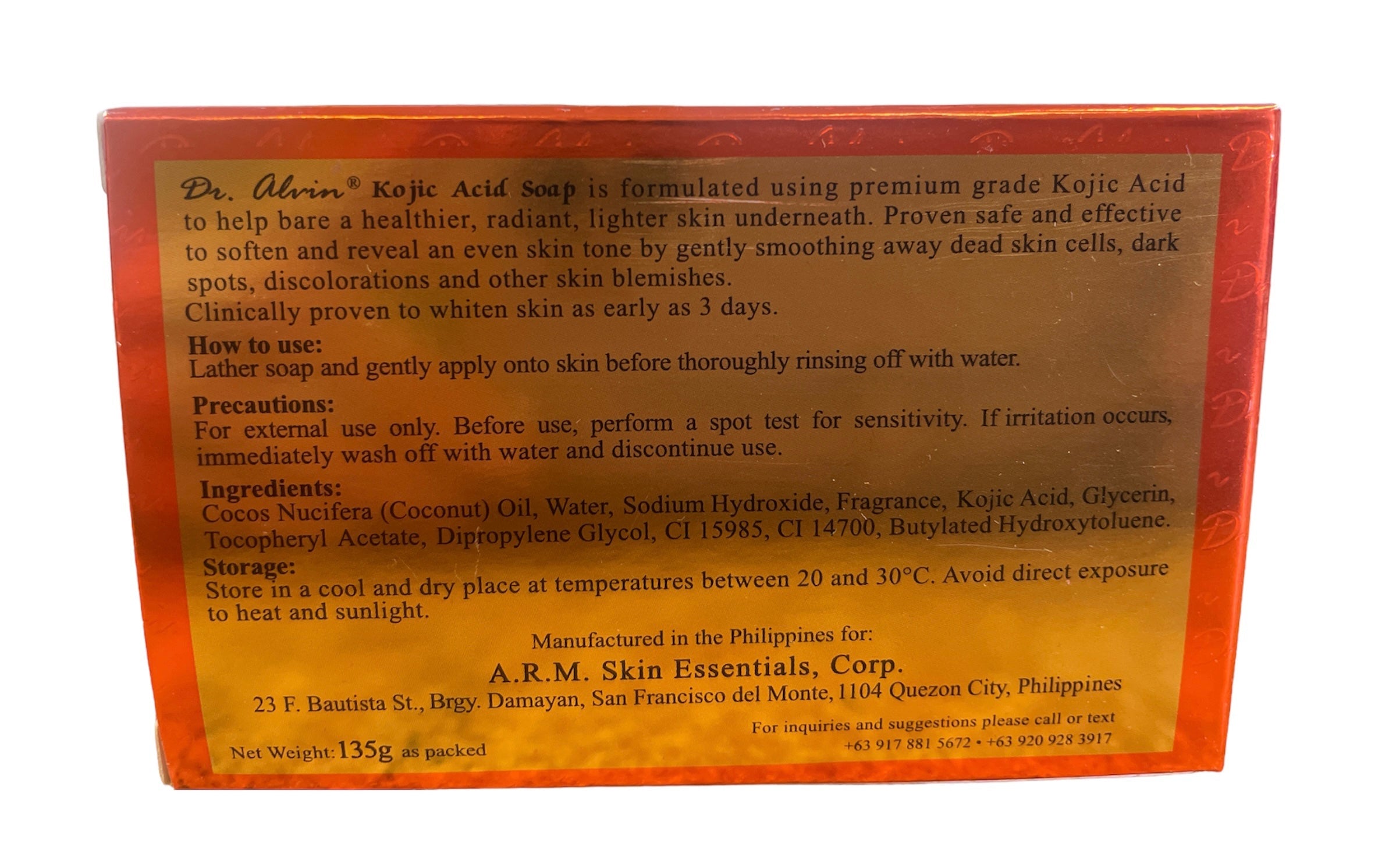 4 Bars Dr. Alvin Kojic Acid Soap by Professional Skin Care Formula