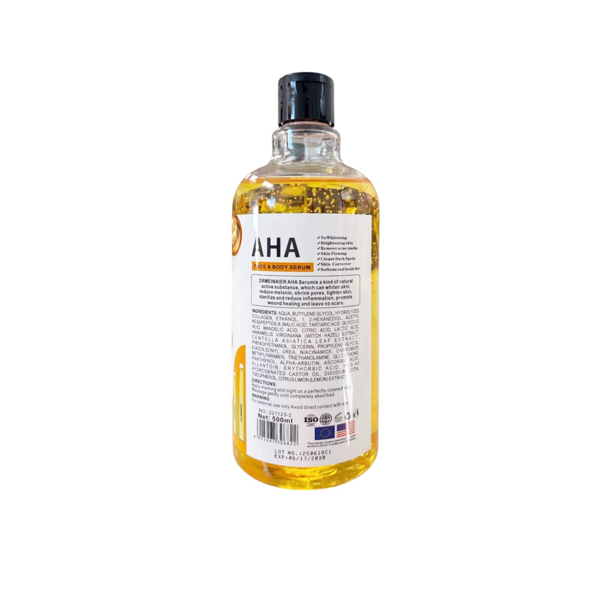 DR MEINAIER AHA Body Serum Plus Vitamin C & E 90% with AHA and collagen for smoother, healthier-looking skin.