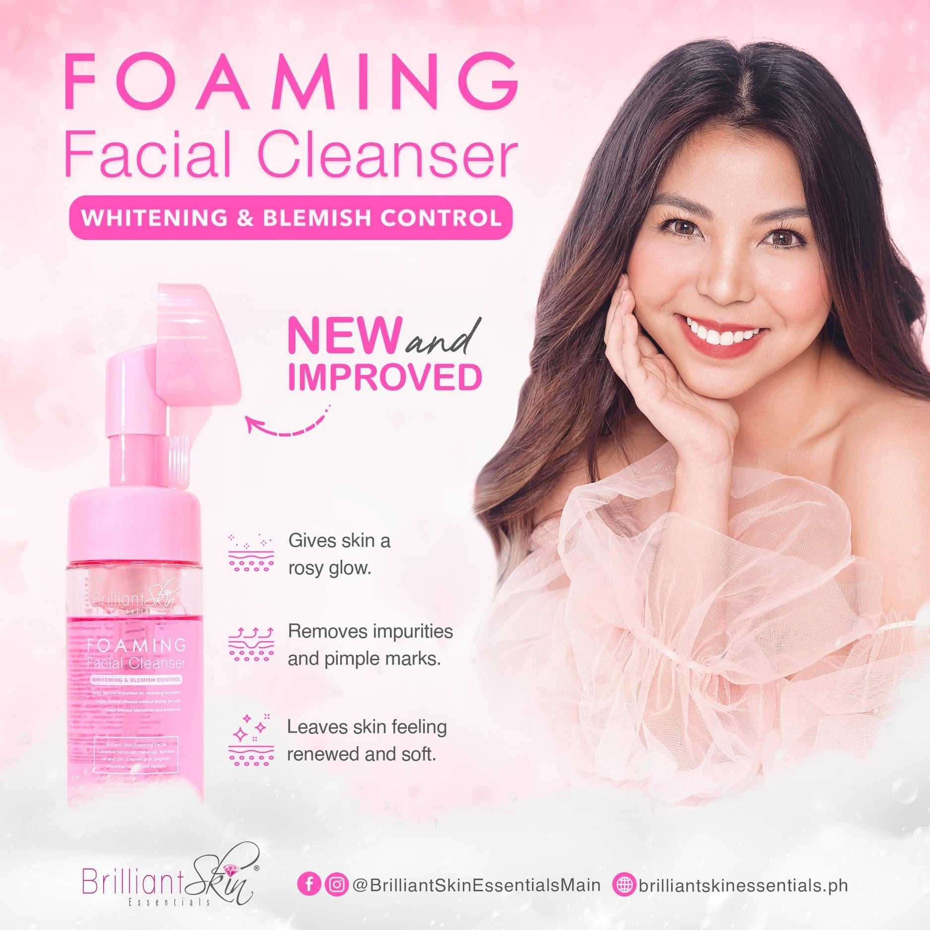 Brilliant Skin Essentials Facial Cleanser, AHA Serum, and Glutathione Soap trio for a radiant, even-toned complexion