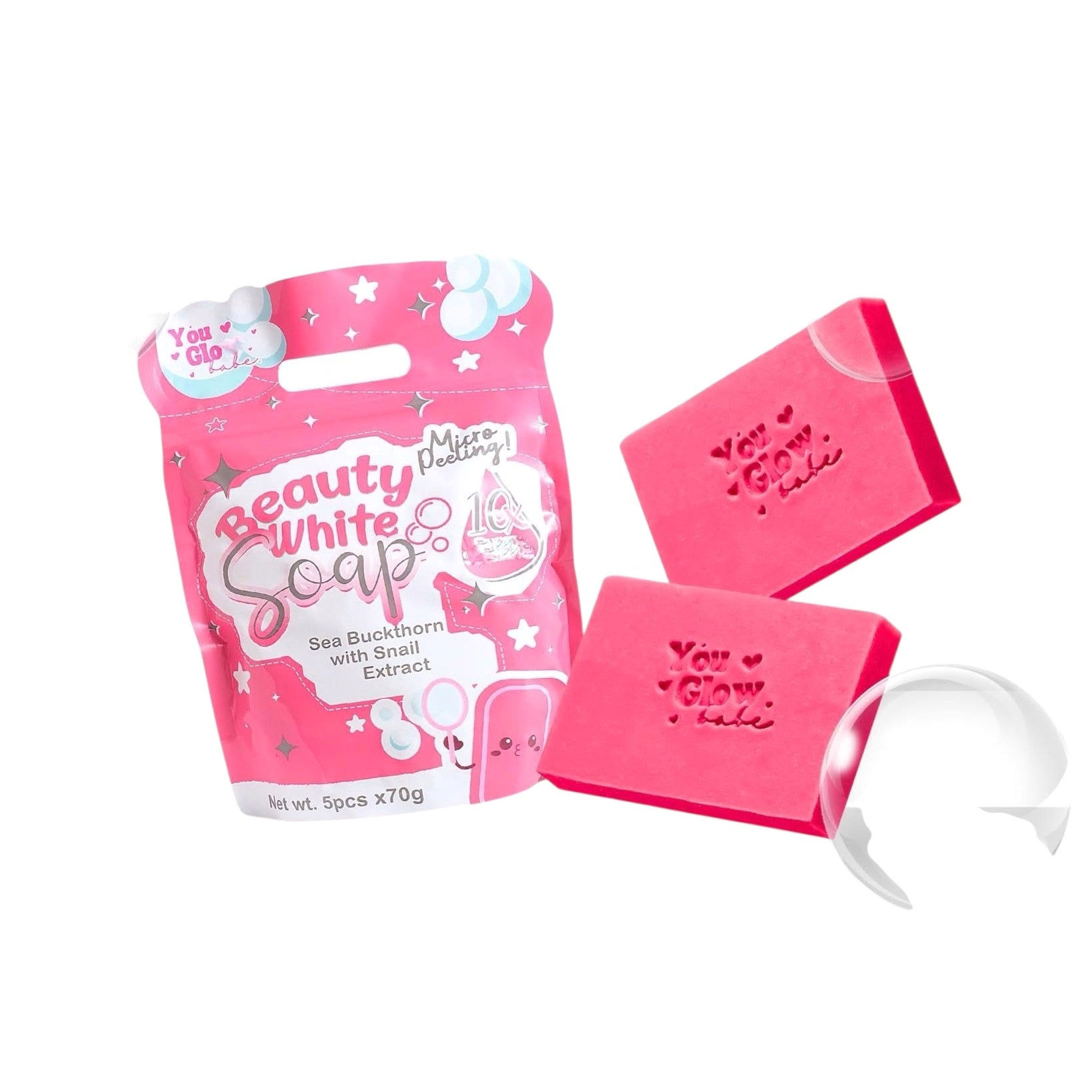 NEW PACKAGING Beauty White Soap by You Glow Babe, 5 Bars x 70g