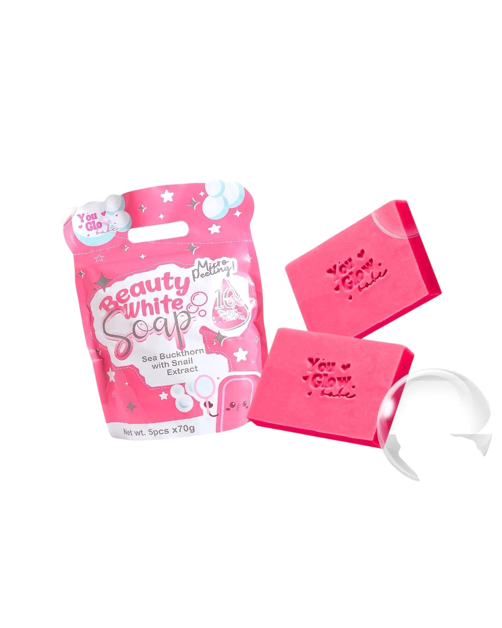 NEW PACKAGING Beauty White Soap by You Glow Babe, 5 Bars x 70g