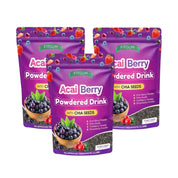 FITGUM Acai Powdered Drink Powder with Chia Seeds chia seed infused formula for added texture