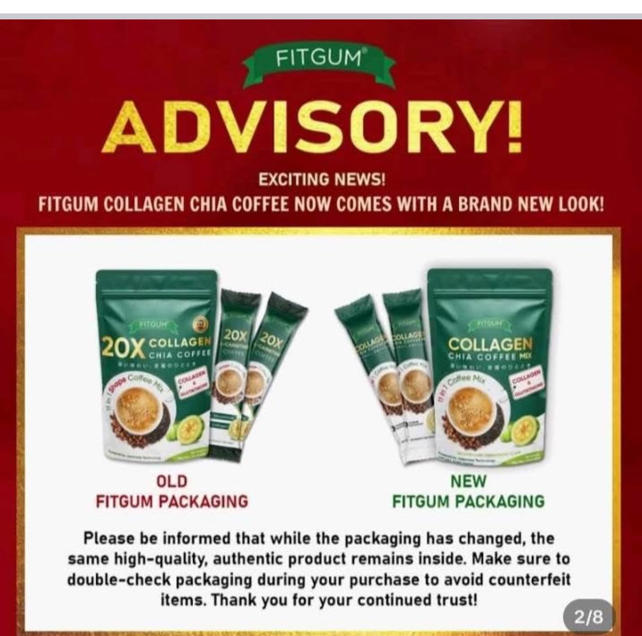 FITGUM FIT GUM Collagen Chia Coffee - 11 in 1 Coffee Mix