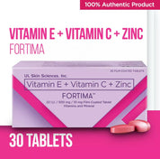Fortima Vitamin E + Vitamin C + Zinc Tablets 20 easy-to-take film-coated tablets for daily use