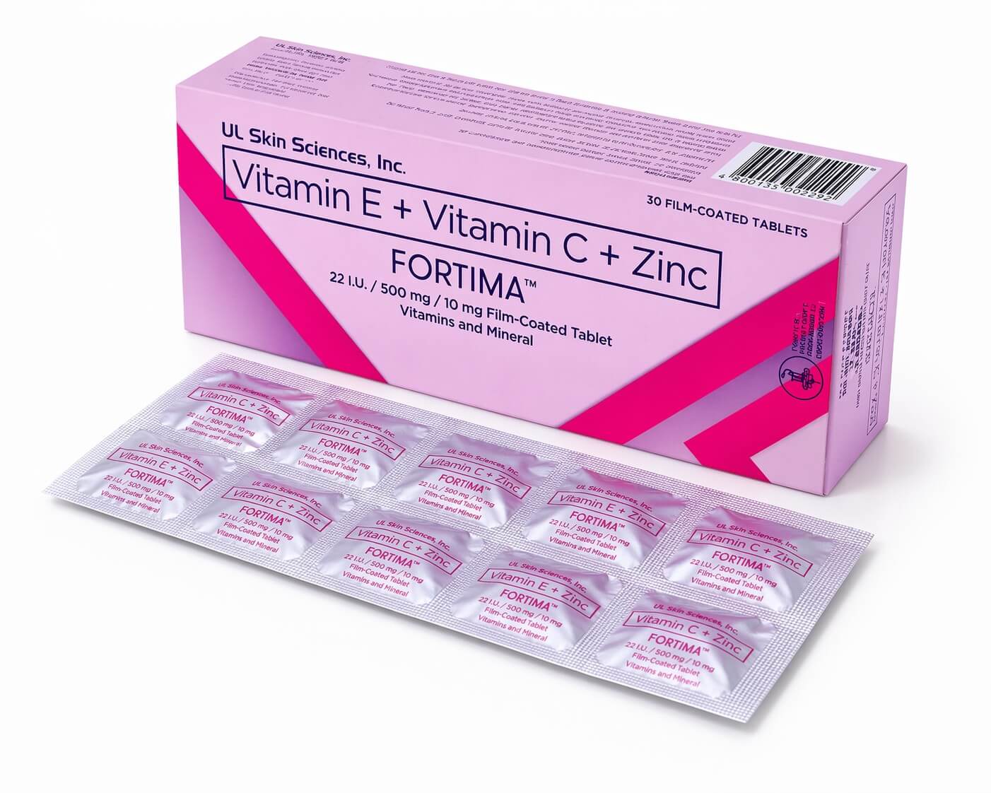 Fortima Vitamin E + Vitamin C + Zinc Tablets with essential zinc and vitamin blend for balanced intake