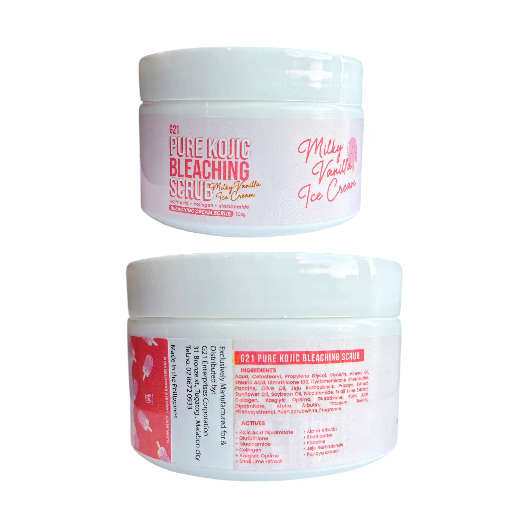 G21 Pure Kojic Bleaching Scrub - Milky Vanilla Ice Cream, 300g G21 Pure Kojic Bleaching Scrub - Milky Vanilla Ice Cream, 300g
