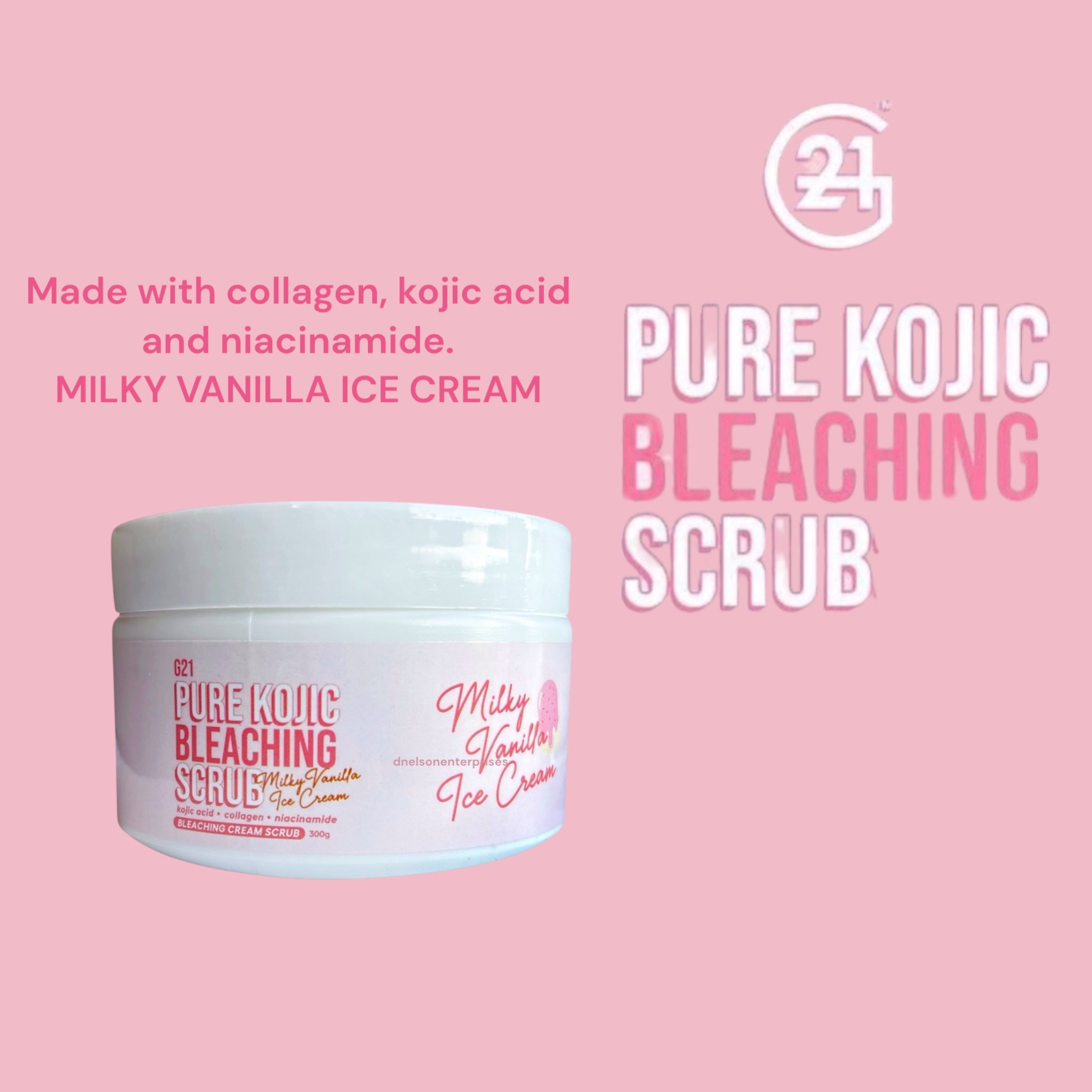 G21 Pure Kojic Bleaching Scrub - Milky Vanilla Ice Cream, 300g