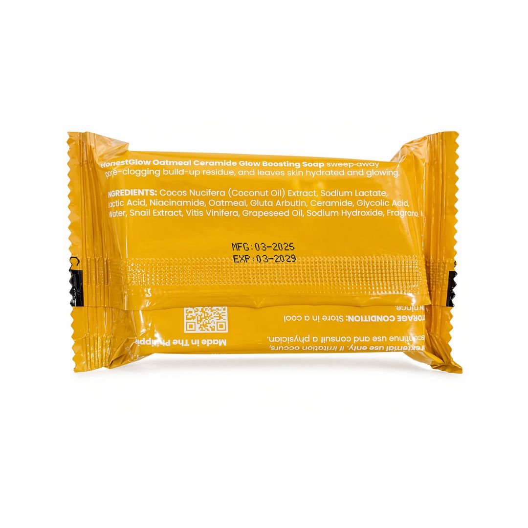 Glow 190 Oatmeal Ceramide Glow Boosting Soap gentle daily cleanser for face and body with soft refreshing finish