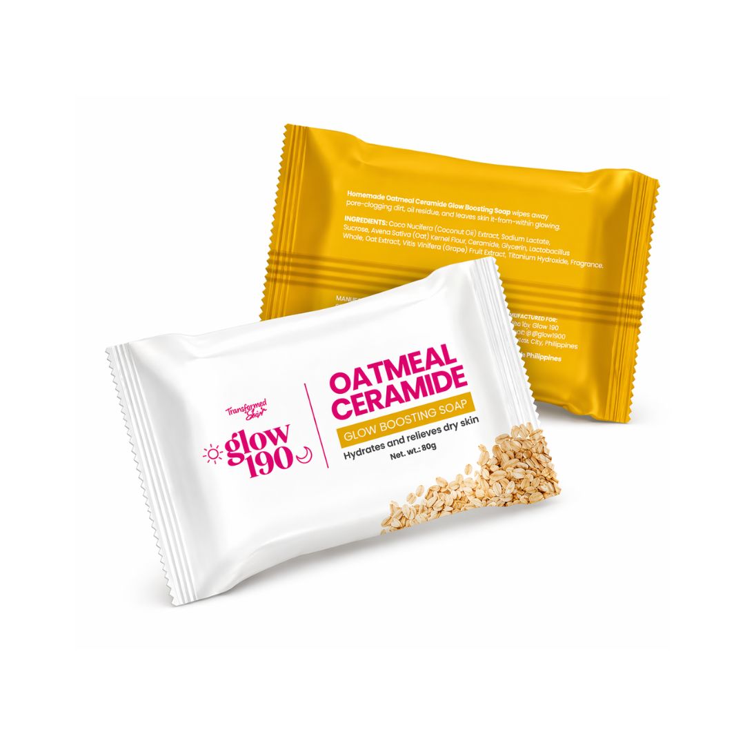 Glow 190 Oatmeal Ceramide Glow Boosting Soap hydrating barrier support cleansing bar for smooth healthy looking skin
