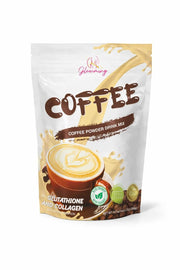 Glowming Cafe Latte Coffee Powder Drink Mix with collagen and glutathione stevia sweetened sugar free wellness coffee drink