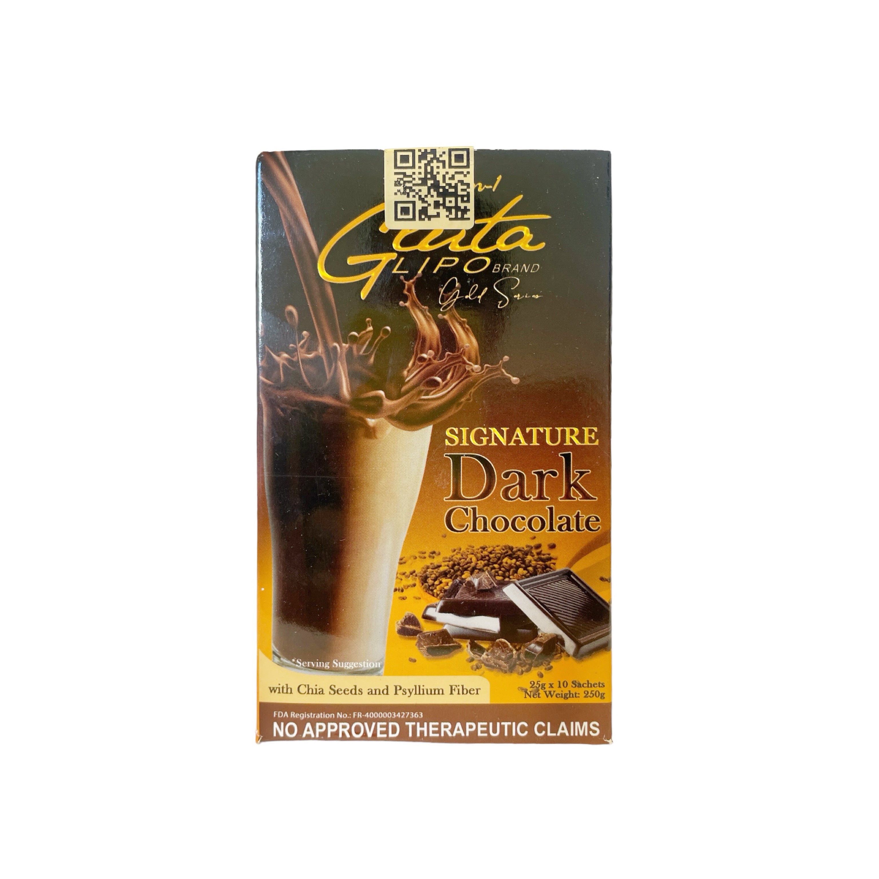 GlutaLipo Gold Series Signature Dark Chocolate, 10 Sachets