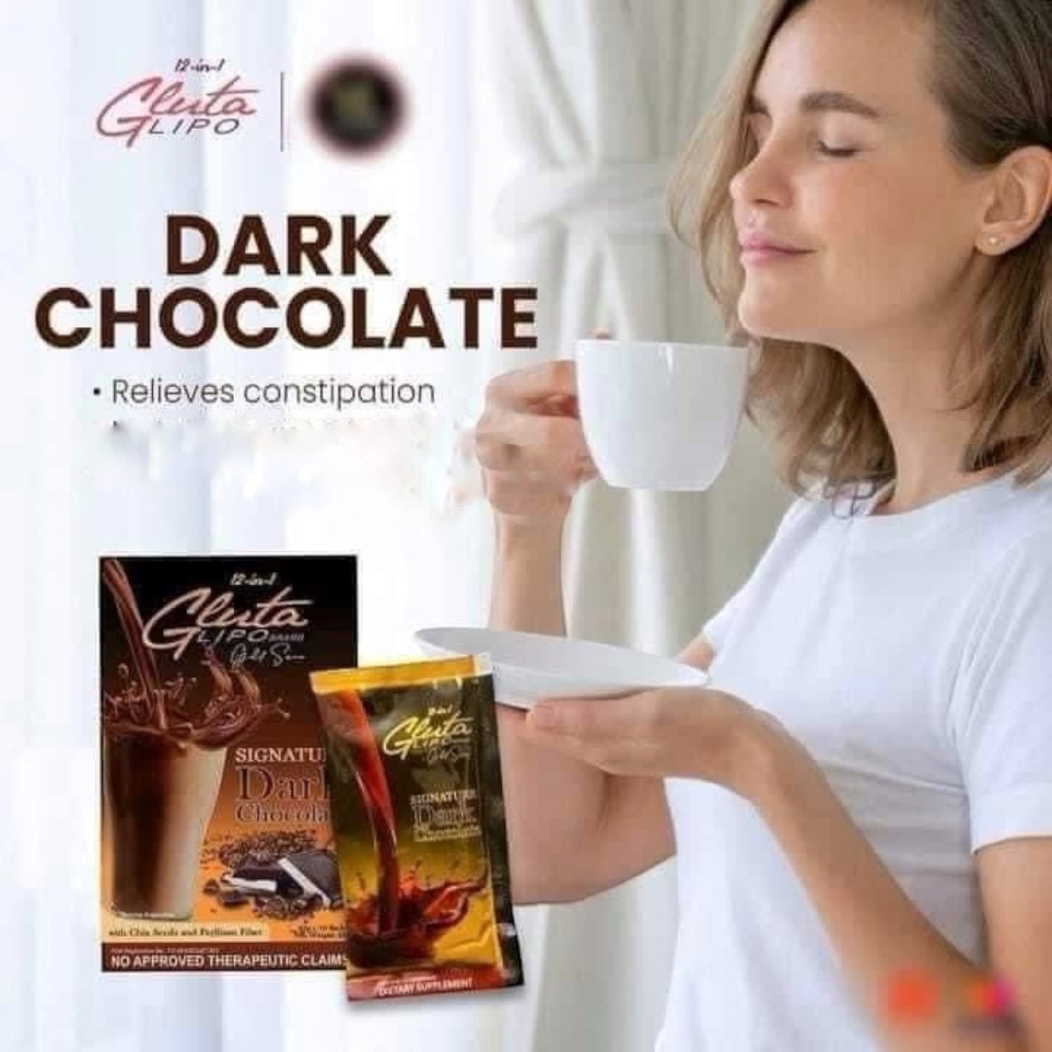 GlutaLipo Gold Series Signature Dark Chocolate, 10 Sachets