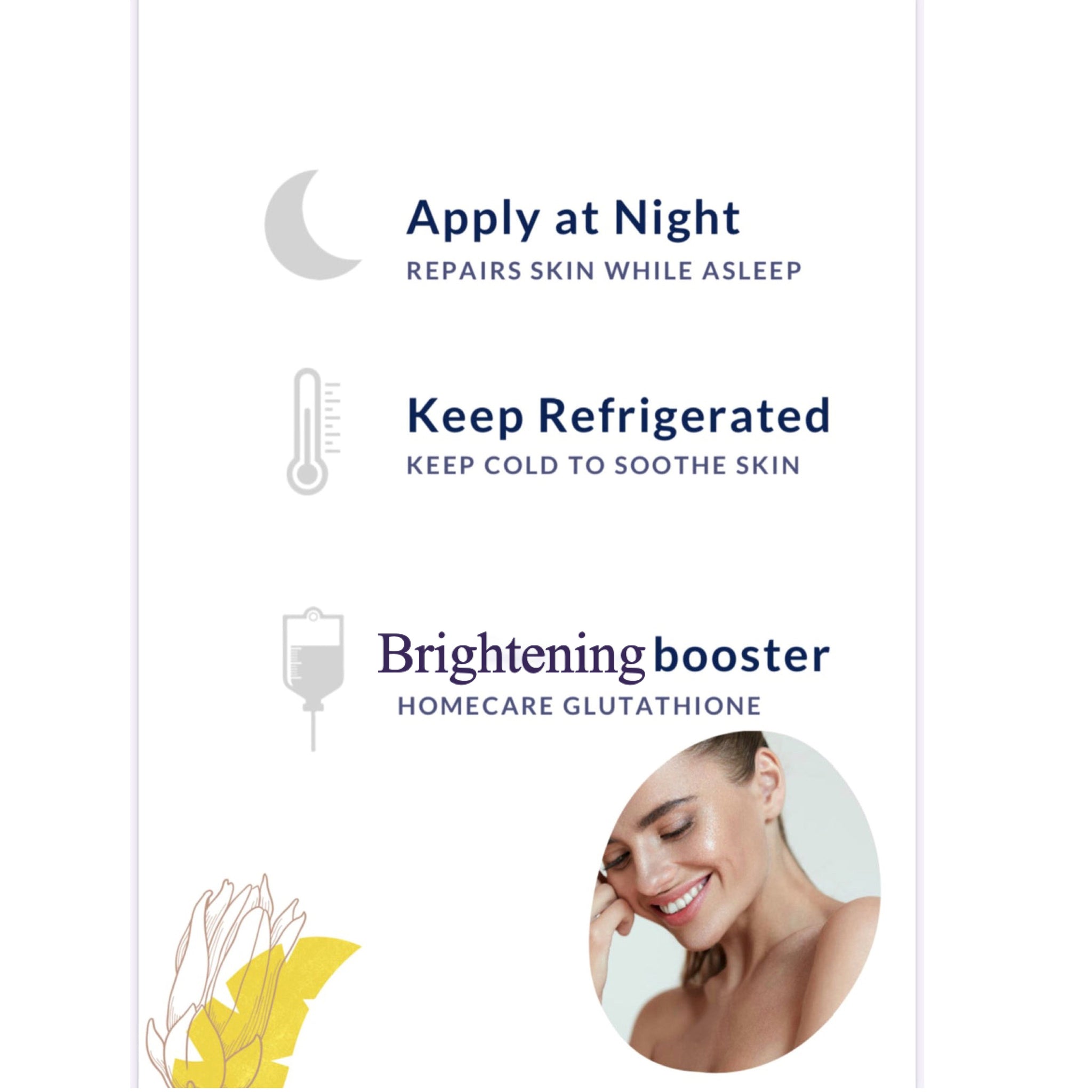 glutanex glutathione night serum Anti-Aging & Brightening - 30ml luminous complexion Glutanex Glutathione Night Serum Anti-Aging