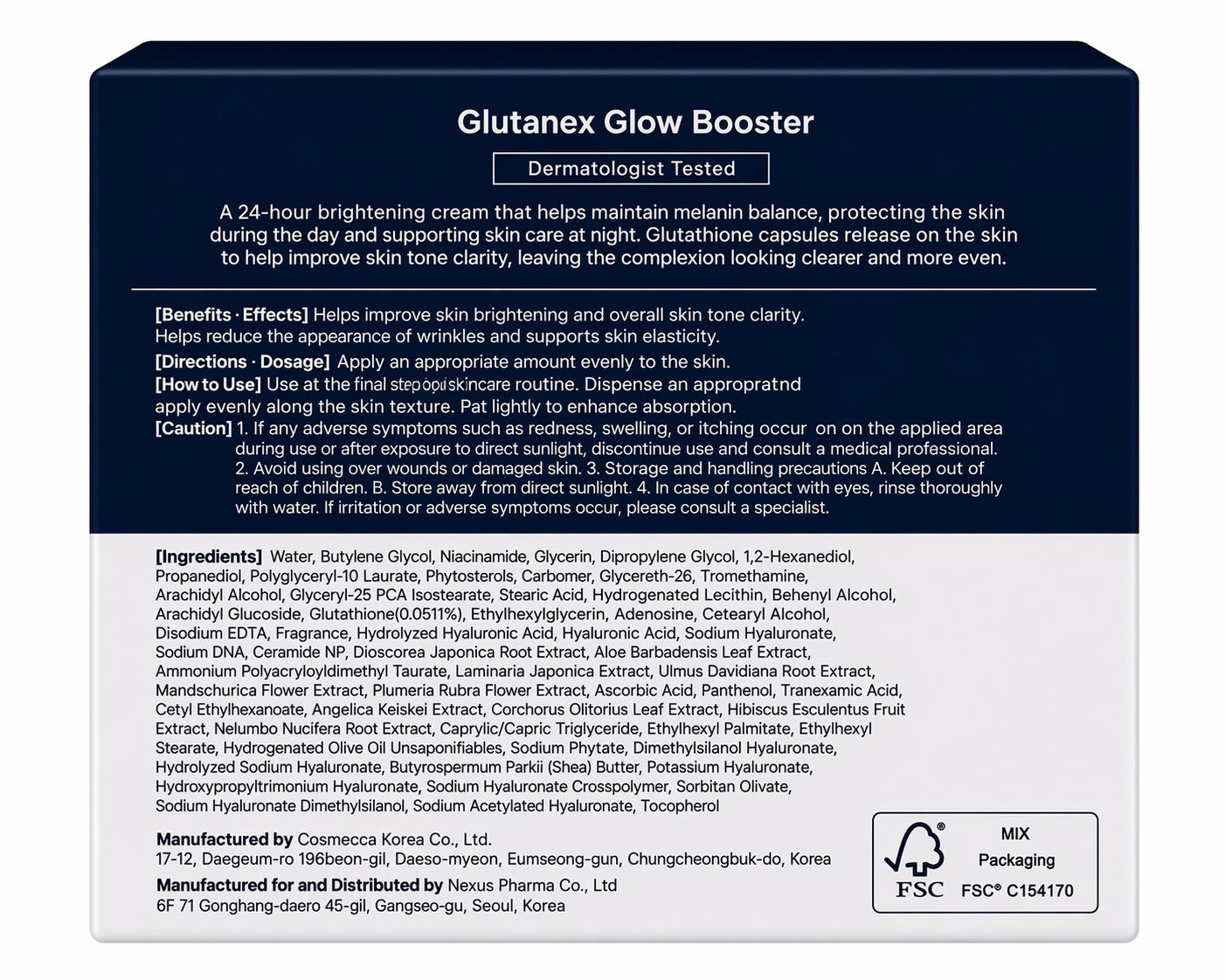 GLUTANEX Glow Booster Crystal Radiance Capsule Cream for daily moisturizing skincare routine