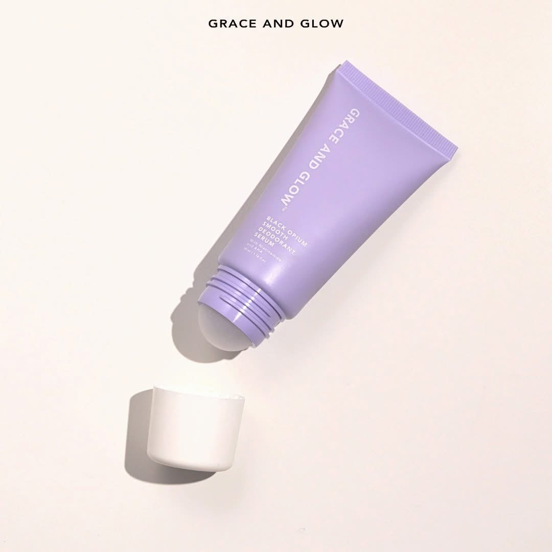 Grace and Glow Bright & Smooth Deodorant Serum with Niacinamide and AHA helps soften underarm skin