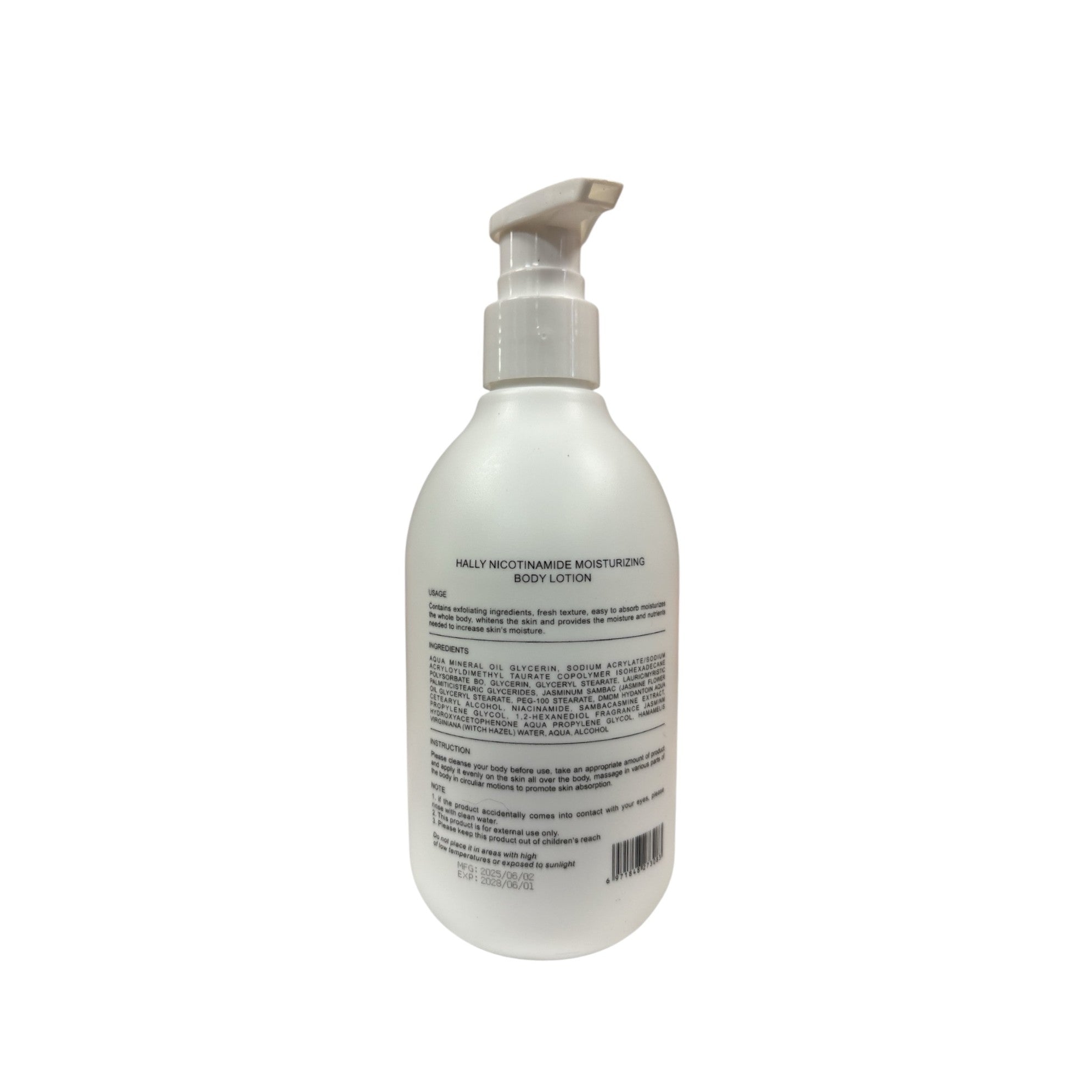 Hally Nicotinamide Body Lotion 250ml hydrating body milk for soft skin