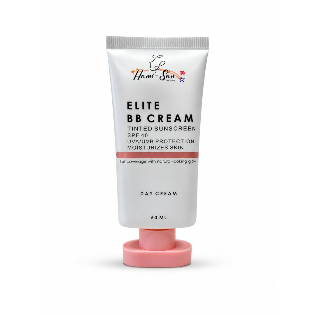 Hami-San Elite BB Cream 50ml SPF40 tinted sunscreen with natural-looking coverage for everyday wear