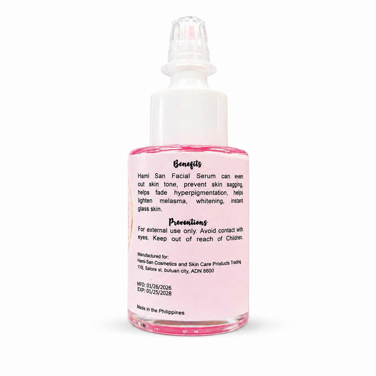 Hami-San Facial Serum 30mL hyaluronic acid moisture support formula for soft hydrated skin