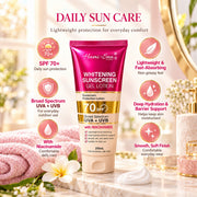 Hami-San Sunscreen Gel Lotion SPF 70+ 250mL with Niacinamide for smooth and well-hydrated skin.