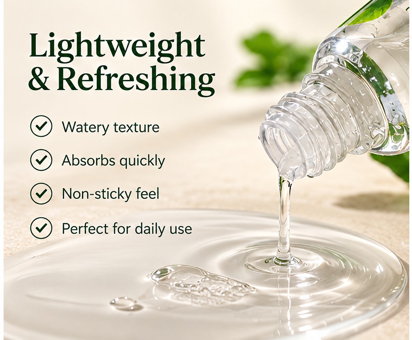 Her Choice PH Centella Asiatica Toner features a lightweight, watery formula that feels refreshing and comfortable on the skin.