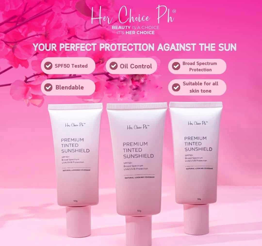 Her Choice PH Premium Tinted Sunshield SPF 50 PA+++ natural looking finish