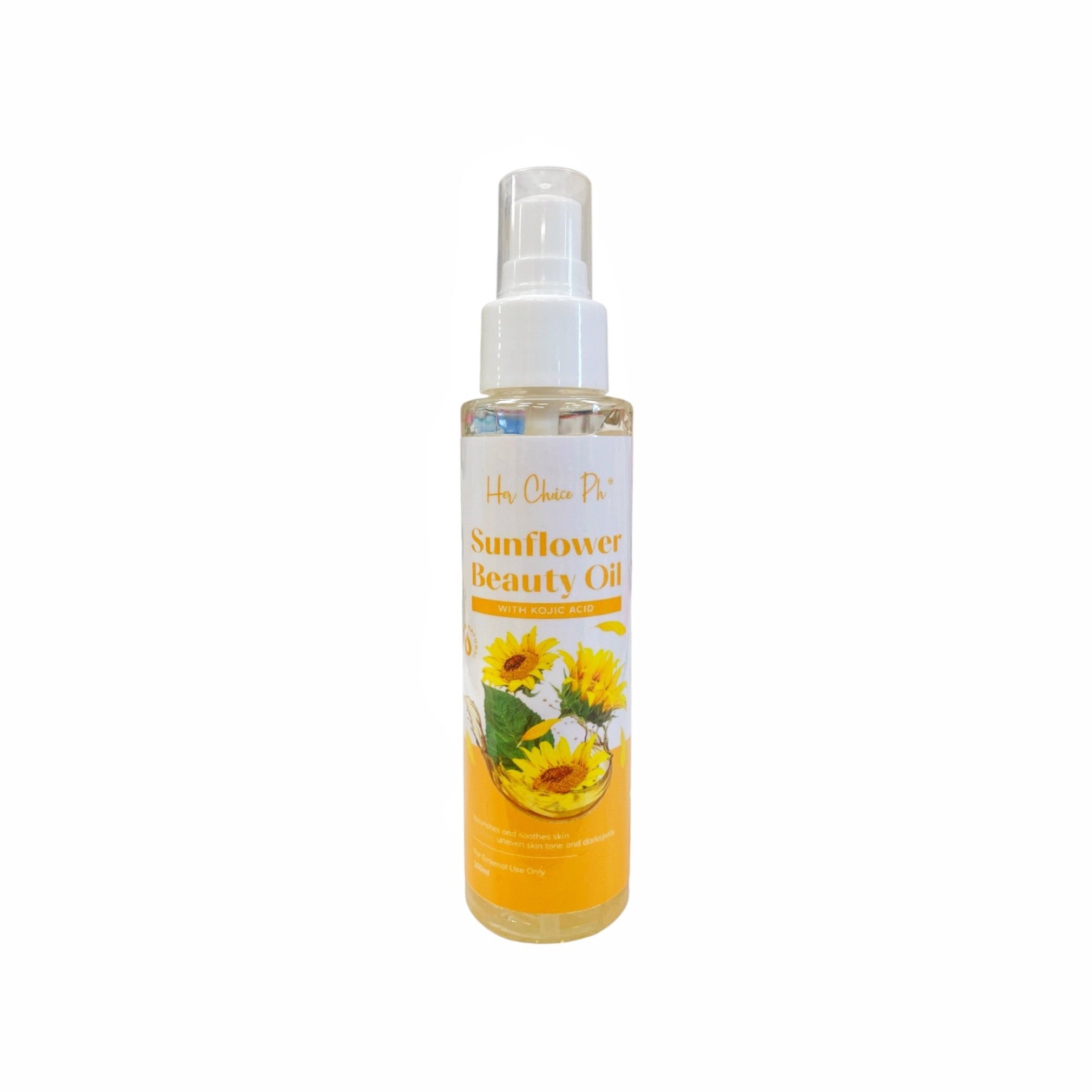 Her Choice PH Sunflower Beauty Oil with Kojic Acid 100ml for daily skin use