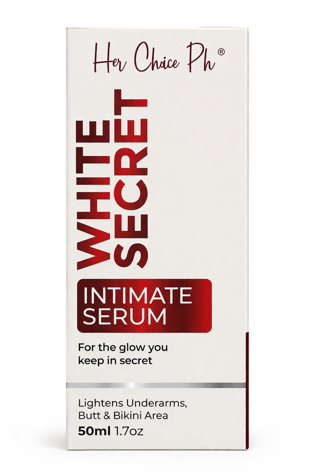 Her Choice PH White Secret Intimate Serum 100ml helps maintain smooth soft skin feel
