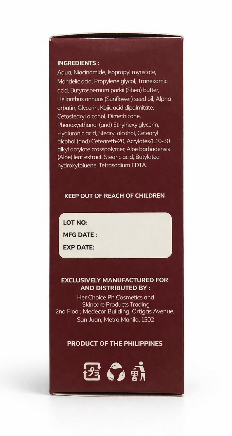 Her Choice PH White Secret Intimate Serum 100ml gentle daily care serum for delicate skin areas
