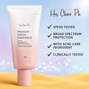 Her Choice Premium Tinted Sunshield provides natural-looking coverage with a smooth, even finish.