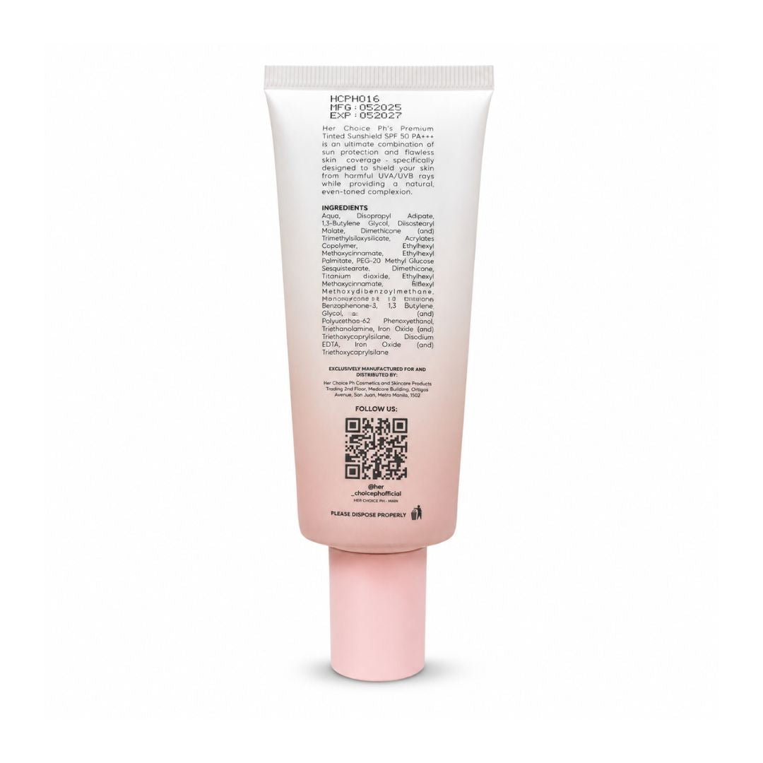 Her Choice Premium Tinted Sunshield blends seamlessly for a lightweight everyday makeup-ready look.