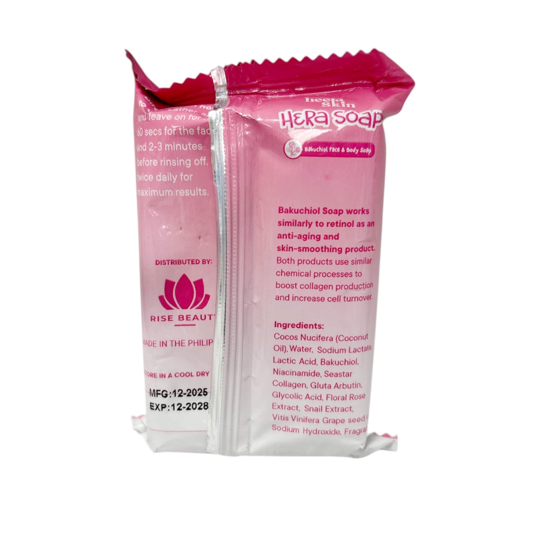 HERA Bakuchiol Soap with Niacinamide & Collagen 80g x 5 Bars gentle daily cleanser for face and body suitable for regular skincare routine.