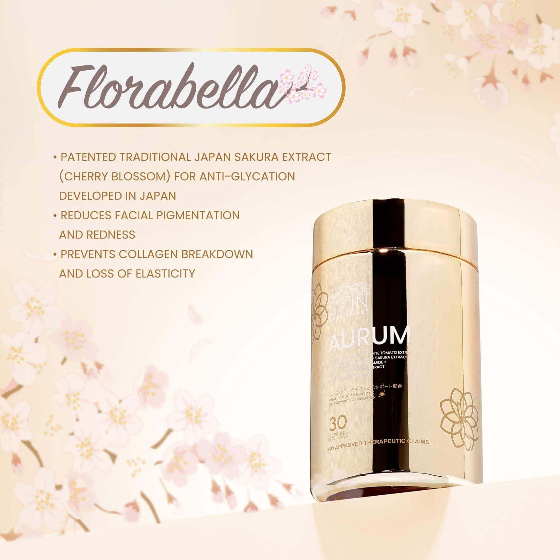 Hikari Aurum S-Acetyl Glutathione Antioxidant Complex featuring ceramide for skin barrier care