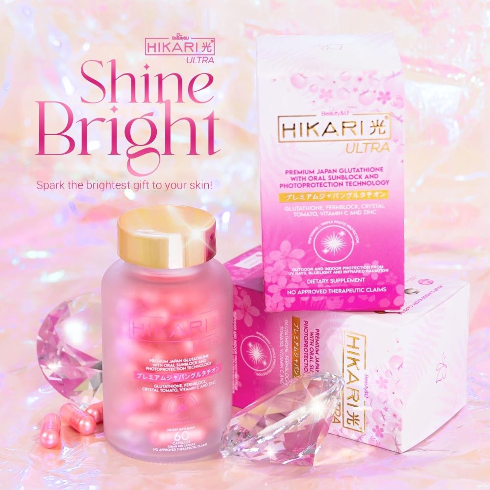 2 Bottles Beauty&U Hikari Premium Japan Glutathione + 2 Sachets Hikari Strawberry Coffee