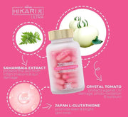 2 Bottles Beauty&U Hikari Premium Japan Glutathione + 2 Sachets Hikari Strawberry Coffee