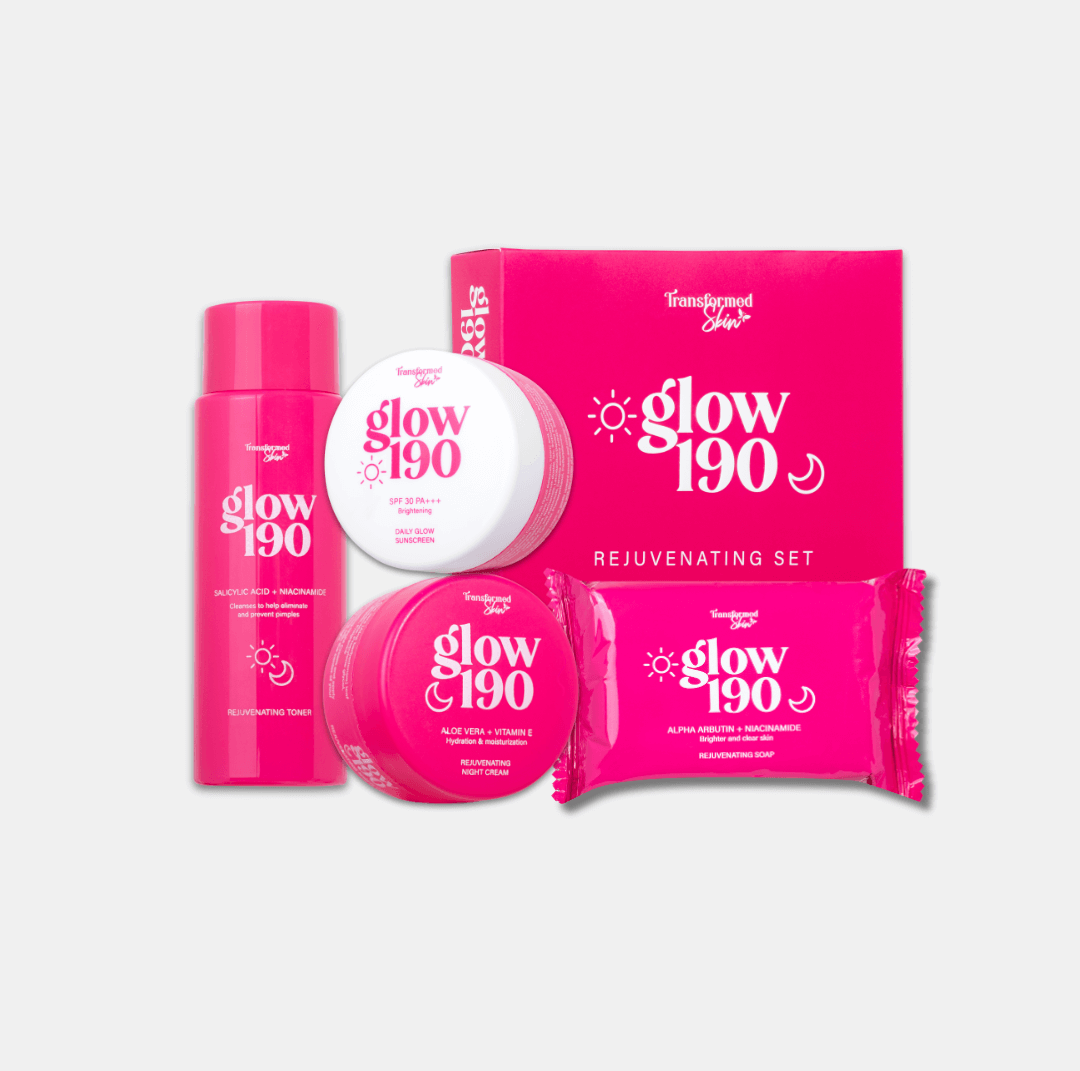 HonestGlow GLOW 190 Rejuvenating Set complete skincare routine designed to support smoother, refreshed and glowing-looking skin