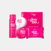 HonestGlow GLOW 190 Rejuvenating Set complete skincare routine designed to support smoother, refreshed and glowing-looking skin