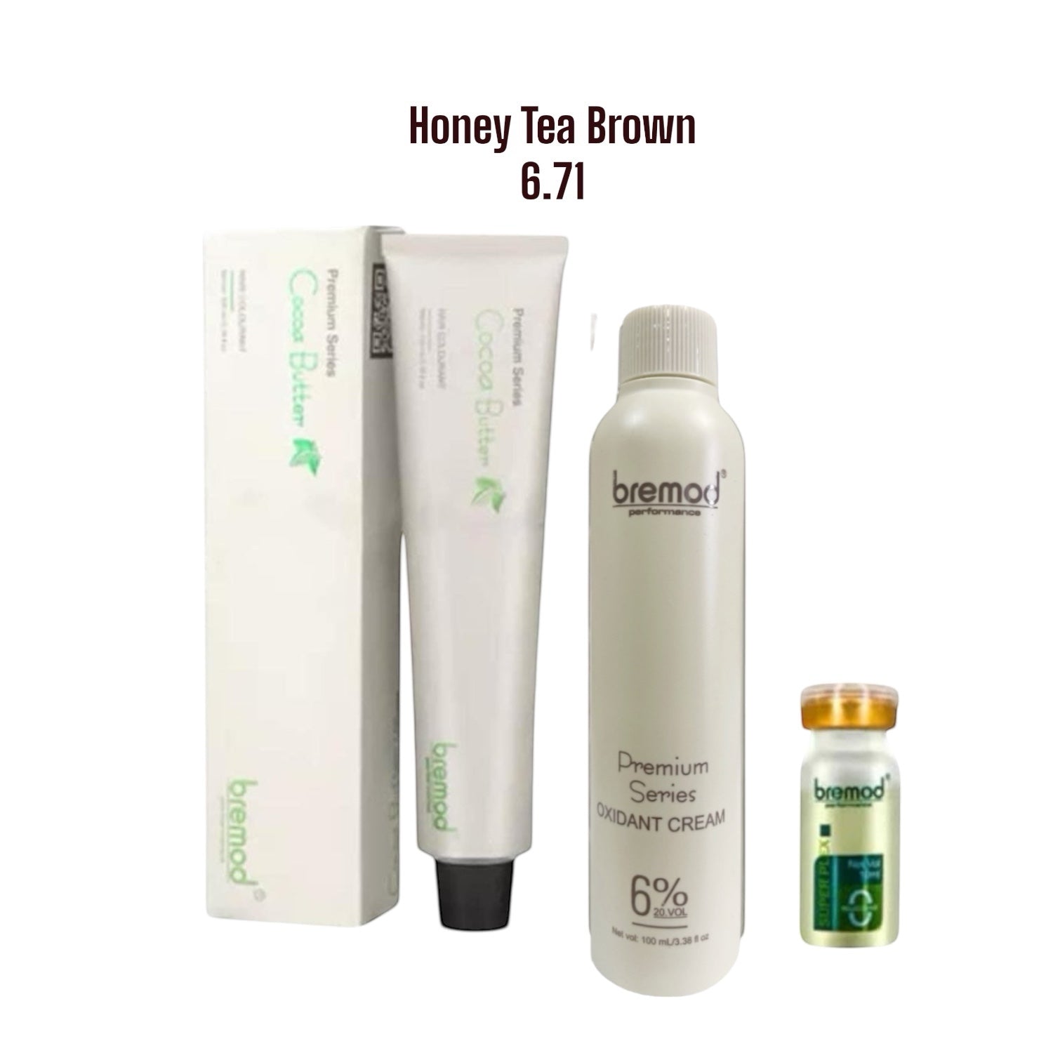Bremod Premium Series Honey Tea Brown Hair Dye Set 6% strength
