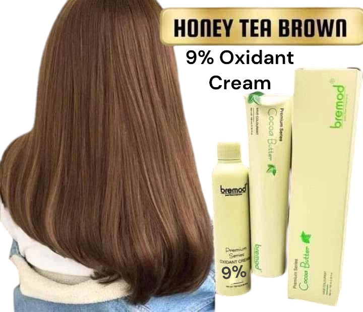 Bremod Premium Series Honey Tea Brown Hair Dye Set 9% strength