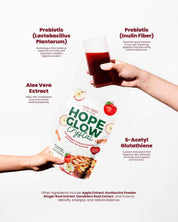 HOPE GLOW Crystal Apple Cinnamon Kombucha enriched with prebiotic fiber