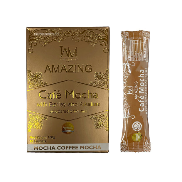 IAMWORLDWIDE Amazing Cafe MOCHA Coffee with Barley & Alkaline Blend