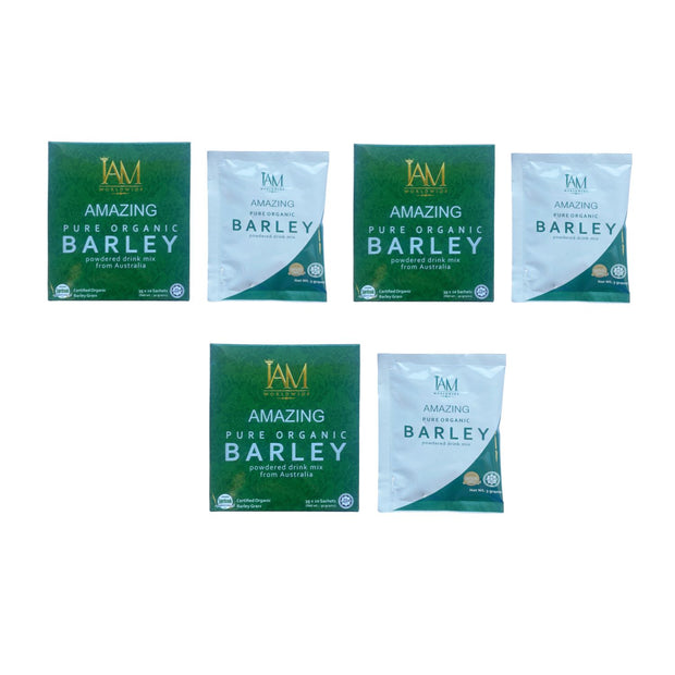 3 Boxes IAM Worldwide Amazing Pure Organic Barley Powdered Drink Mix