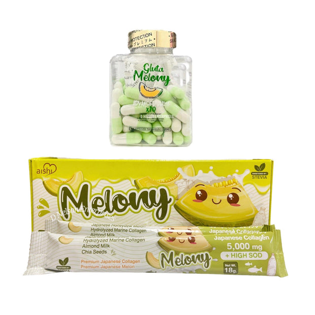 Gluta Melony Advanced White Glutathione Capsules & Melony Collagen Drink