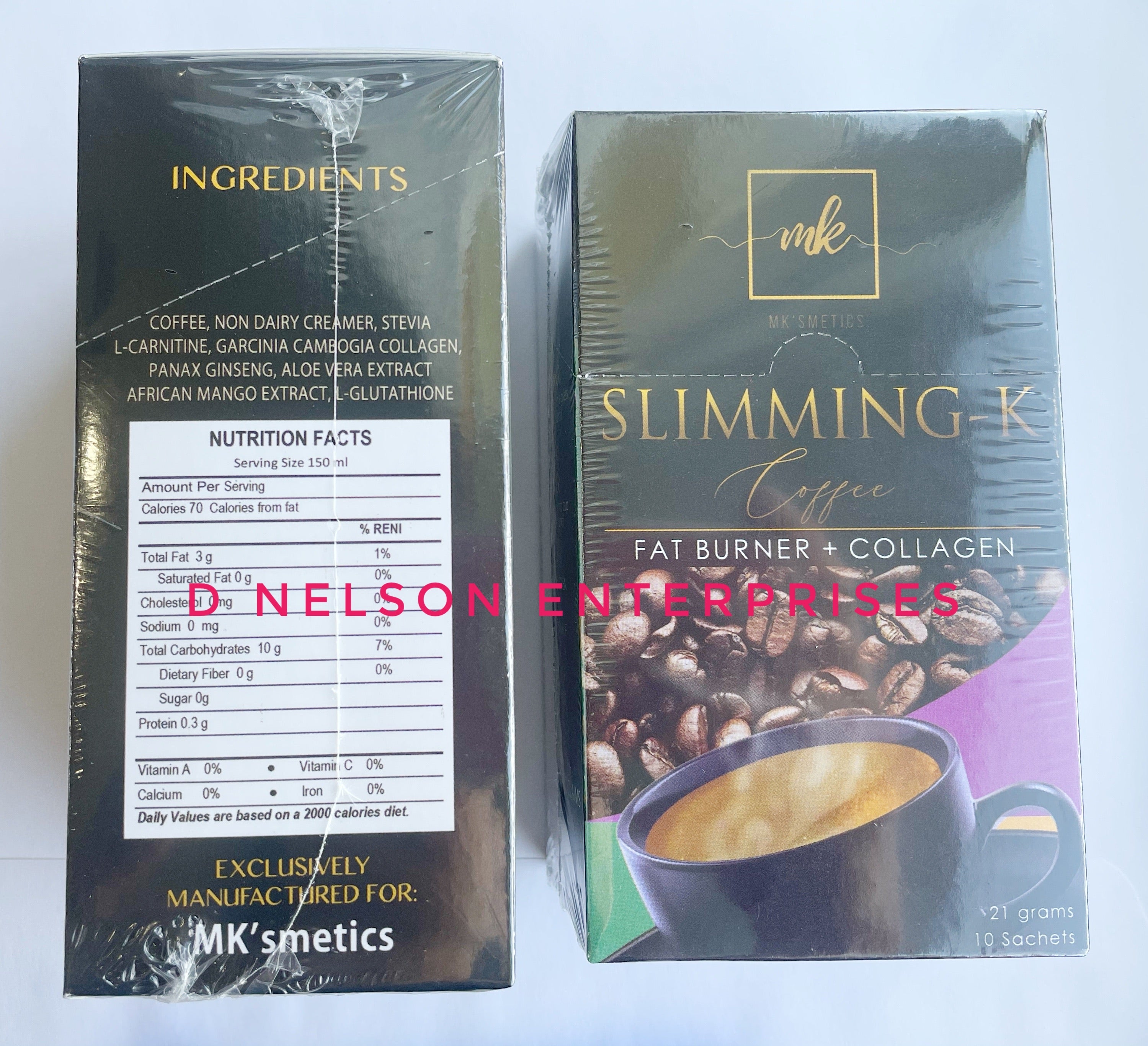 MK Slimming-K Coffee Fat Burner + Collagen, 10 Sachets