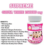 4 Bottles Supreme Gluta White 1500000 mg - Anti Aging 30 Softgels + 1 Free Soap Thailand