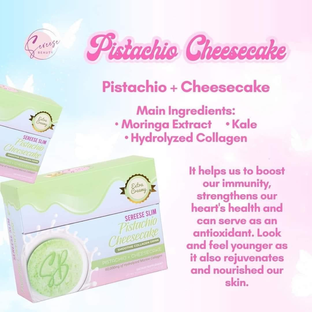 3 Flavors Sereese Slim Smoothie Collagen Drink: UBerry, Berry Parfait & Pistachio Cheesecake