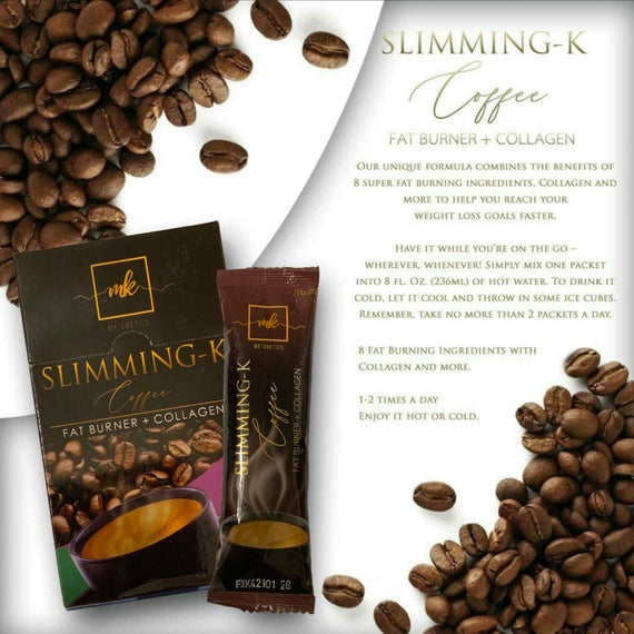 4 Boxes MK Slimming-K Coffee Fat Burner + Collagen, 10 Sachets Each