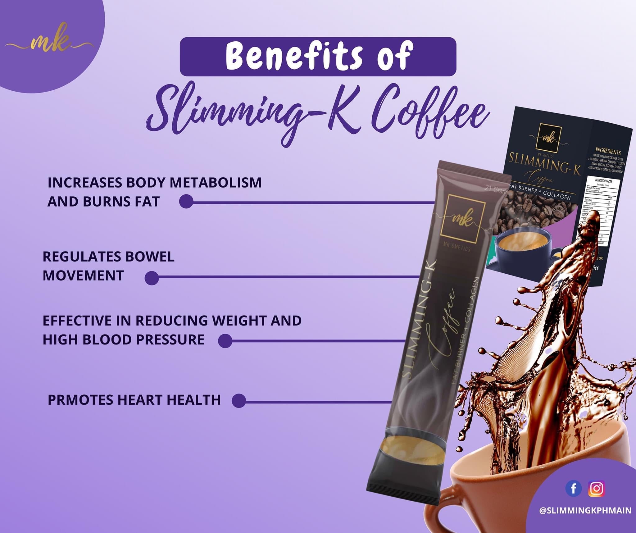 MK Slimming-K Coffee Fat Burner + Collagen, 10 Sachets