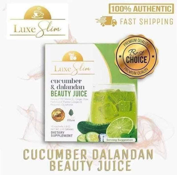2 Jars Luxe Slim Half Kilo Canister Cucumber Dalandan & 4 Seasons Beauty Drink